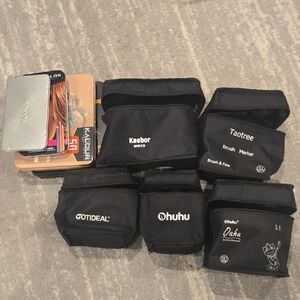 Set Of Black Storage Pouches for Markers And Tin Colored Pencil Cases